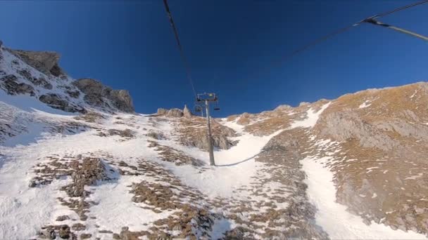 Paardrijden Een Stoeltjeslift Savin Kuk Durmitor — Stockvideo