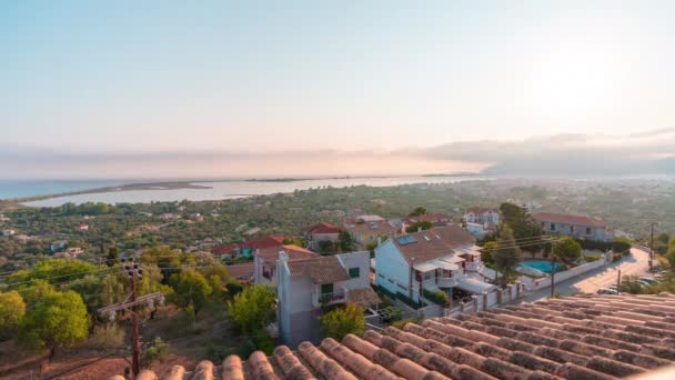 Lefkada Adası Nın Başkenti Levkas Gece Gündüz Gecikmesi — Stok video