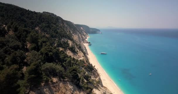 Drone Vista Praia Egremni Iate — Vídeo de Stock