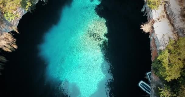 Drone Della Grotta Melissani Cefalonia — Video Stock