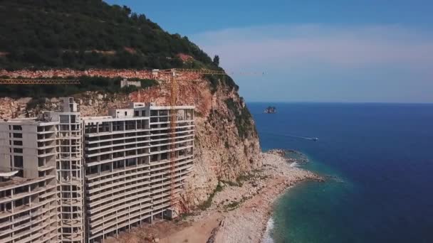 Widok Lotu Ptaka Stary Opuszczony Hotel Czarnogórze — Wideo stockowe