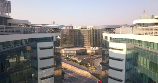 Luftaufnahme Von Geschäftszentren Städtischen Teil Belgrads — Stockvideo