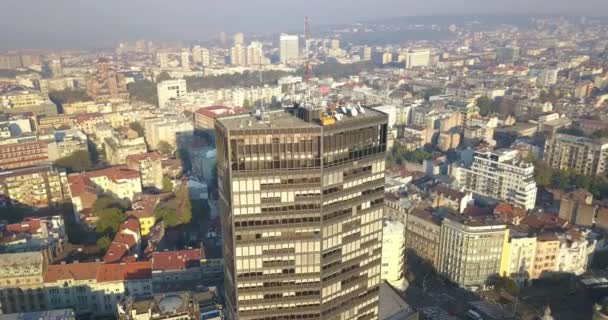 Foto Aerea Beogradjanka Edificio Moderno Nel Centro Belgrado — Video Stock