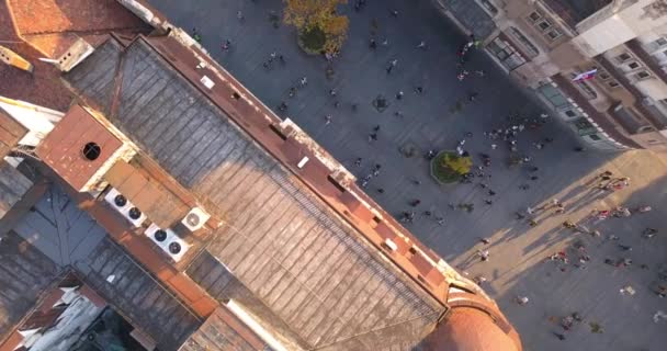 Aerial View Pedestrian Zone Knez Mihailova Street Belgrade — Stock Video