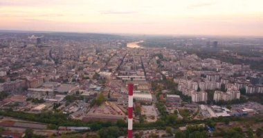 Belgrad 'daki bir ısıtma tesisinin havadan görüntüsü