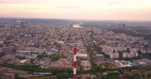 Widok Lotu Ptaka Ciepłownię Belgradzie — Wideo stockowe