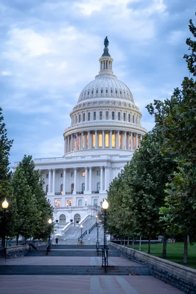 Capitolio Los Estados Unidos Washington Desde Ángulo Atardecer Día Nublado — Foto de Stock