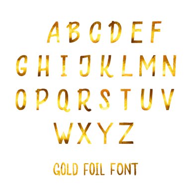 Beyaz bir arka planda glitter harf altın alfabe. Başlık. Altın alfabesi. 