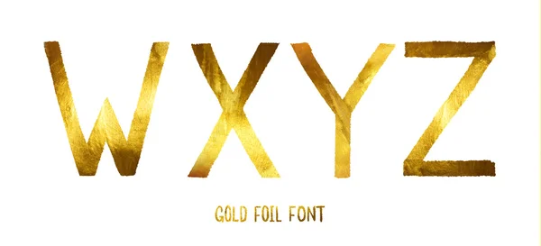 黄金のアルファベット ベクトル キラキラ文字、白い背景の上の W、X、Y、Z を文字します。. — ストックベクタ