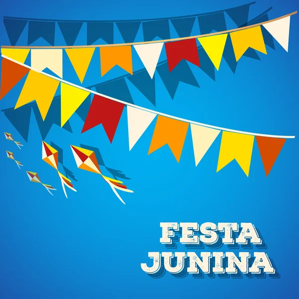 Festa Junina Brasil Topic Festival. Férias folclóricas. É uma ilustração vetorial . — Vetor de Stock