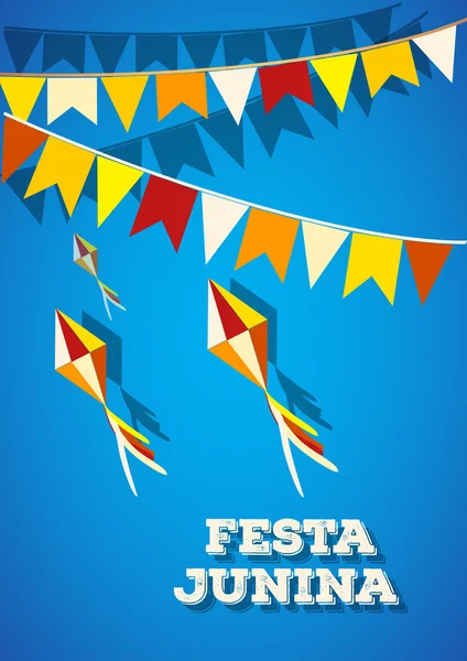 Festa Junina Brasil Topic Festival. Férias folclóricas. É uma ilustração vetorial . — Vetor de Stock