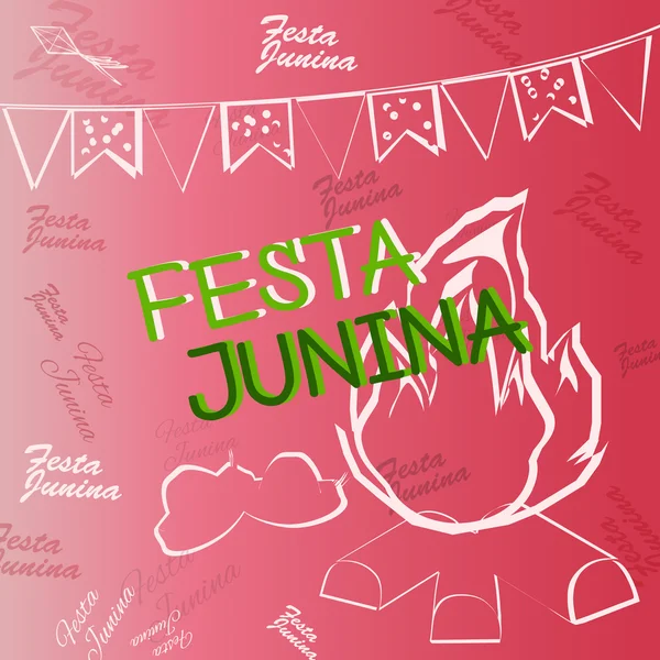 Festa Junina Brazília téma fesztivál. Folklór holiday. -A ' egy vektoros illusztráció. — Stock Vector