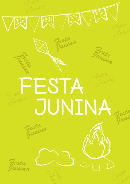 Festival Temático Festa Junina Brasil. Vacaciones folclóricas. Es una ilustración vectorial . — Vector de stock