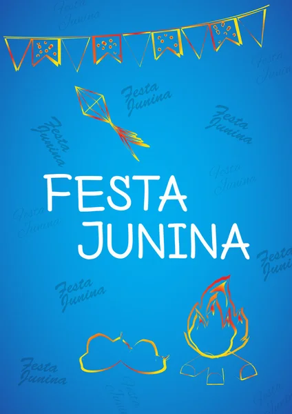 Festa Junina Brazil Topic Festival. Folklore holiday. It is a vector illustration. — Stock Vector