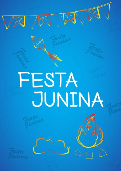 Festa Junina Brasil Topic Festival. Férias folclóricas. É uma ilustração vetorial . — Vetor de Stock