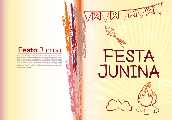 Festival Temático Festa Junina Brasil. Vacaciones folclóricas. Es una ilustración vectorial . — Vector de stock