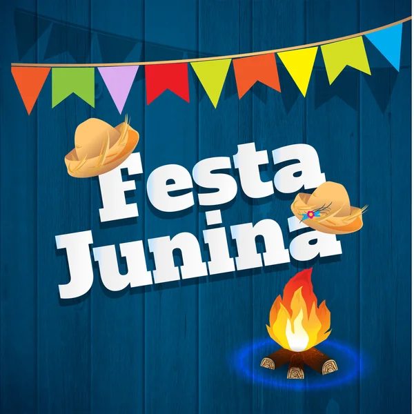 Festival Temático Festa Junina Brasil. Vacaciones folclóricas. Es una ilustración vectorial . — Vector de stock