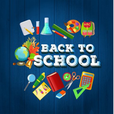 Okulun arka planına hoş geldiniz, vektör illüstrasyonu