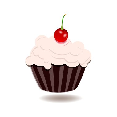 Vektör çizim çörek ile mutlu bir doğum günüm