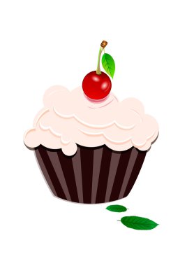 çörek bir kiraz ile vektör çizim olduğunu.