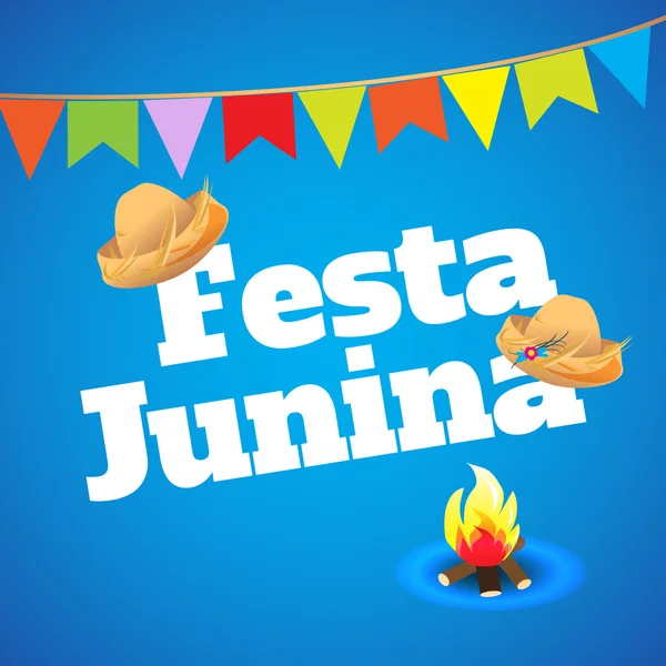 Festival Temático Festa Junina Brasil. Folklore vacaciones . — Vector de stock