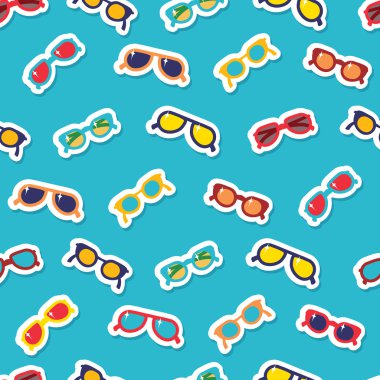 Seamless sun glasses pattern. Background for you a summer vacation design.