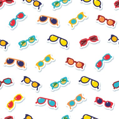 Seamless sun glasses pattern. Background for you a summer vacation design.
