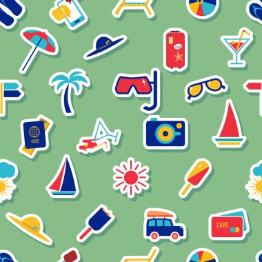 Seamless beach vacation pattern. Background for you a summer vacation design.