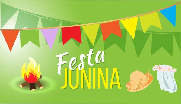 Festa Junina Brazílie téma festivalu. Folklorní svátek. — Stockový vektor