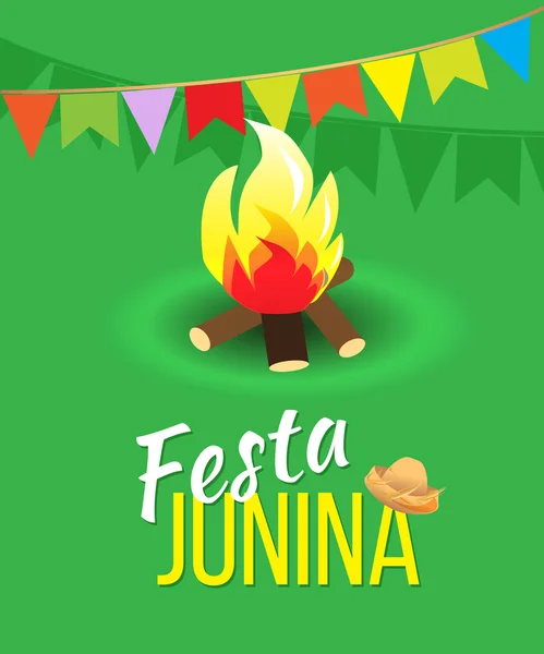 Festa Junina Brazílie téma festivalu. Folklorní svátek. — Stockový vektor