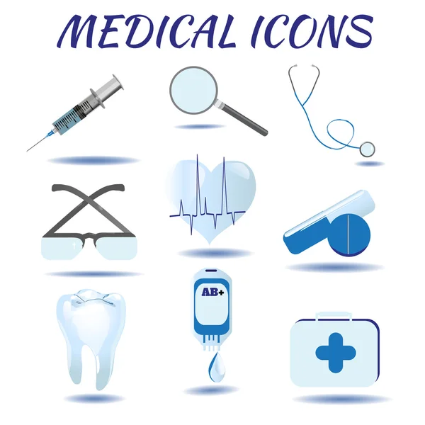 Iconos médicos en segundo plano. Ilustración vectorial . — Vector de stock