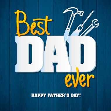 Mutlu Baba'nın Day.Happy Babalar günü kartı retro type yazı tipi.
