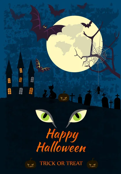 Mutlu Cadılar Bayramı Posteri. Vektör illüstrasyonu. — Stok Vektör