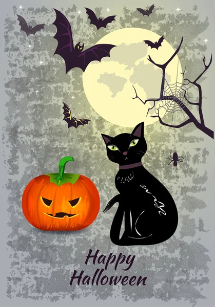 Happy Halloween Poster. Vector illustration. — Stock Vector