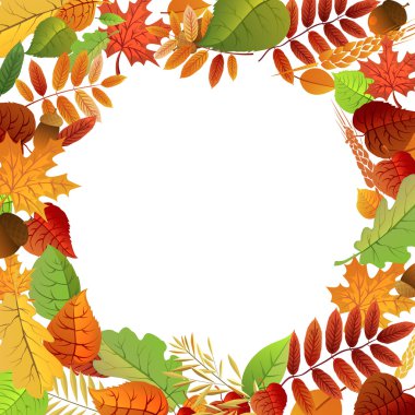 Set doğa simge vektör toplama bir arka plan üzerinde izole sonbahar yaprakları.