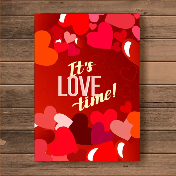 Happy Valentijnsdag card.vector.flyer achtergrond met hart — Stockvector