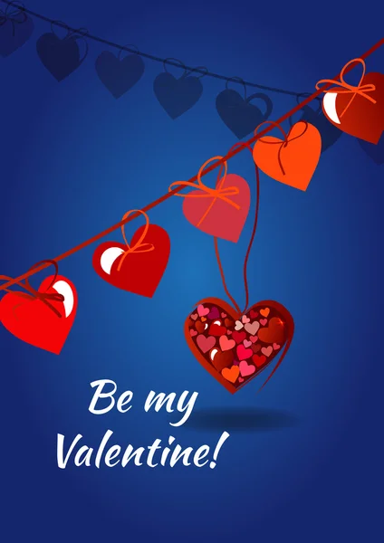 Happy Valentijnsdag card.vector.flyer achtergrond met hart — Stockvector