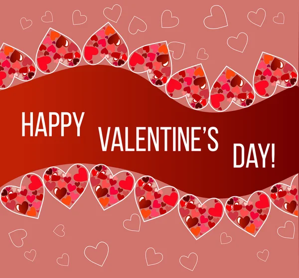 Happy valentines day card.Vector.flyer background with hearts — Stock Vector