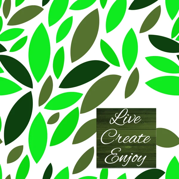 Nahtloses grünes Blättermuster. Symbole auf weißem Hintergrund. Vektorillustration. — Stockvektor