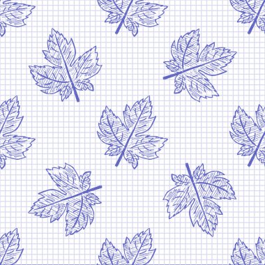 Leaves Hand Drawn Seamless Pattern