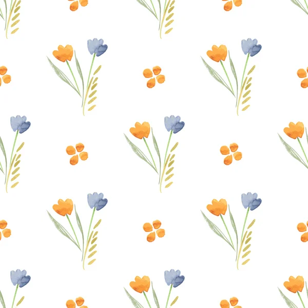 Problemfri akvarel mønster af blomster – Stock-vektor