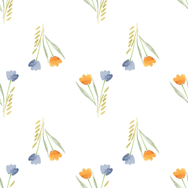 Seamless Watercolor Pattern of Flowers — стоковий вектор