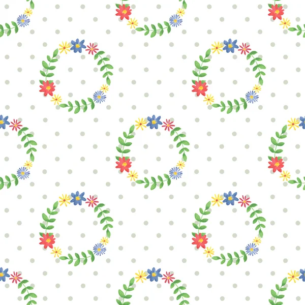 Seamless Watercolor Pattern of Flowers — Διανυσματικό Αρχείο