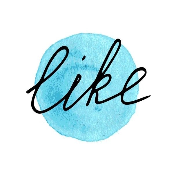 Word "Like" Hand-drawing lettering. — 스톡 벡터