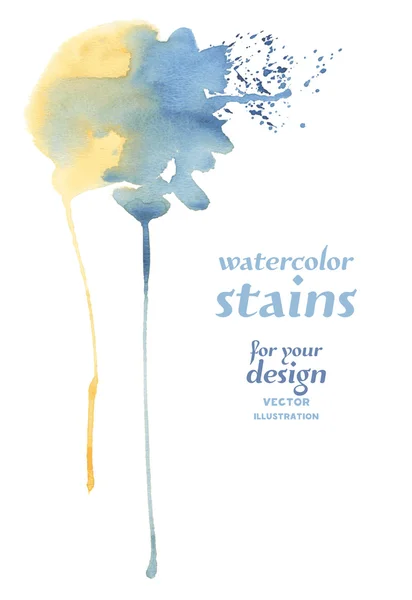 Blue and Yellow  Watercolor Background — Διανυσματικό Αρχείο