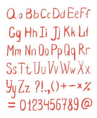 Watercolor Alphabet, Font Set