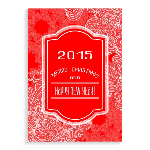 Christmas and New Year Card — Stock Vector