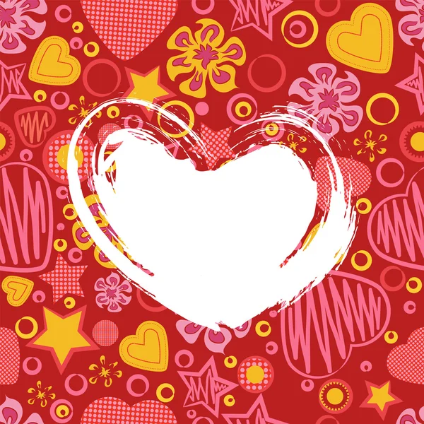 Coeur Grunge sur motif Valentin sans couture . — Image vectorielle