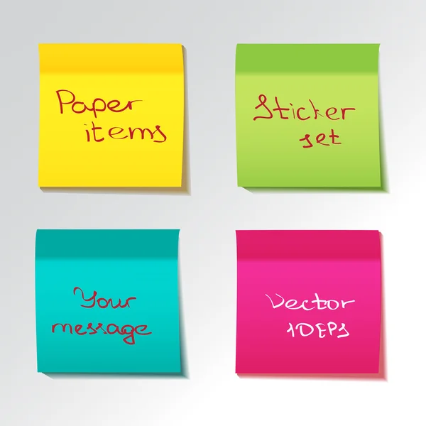 Sada barevných poznámek Sticky notes — Stockový vektor