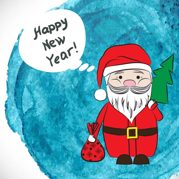New year invitation with Santa — Stock Vector